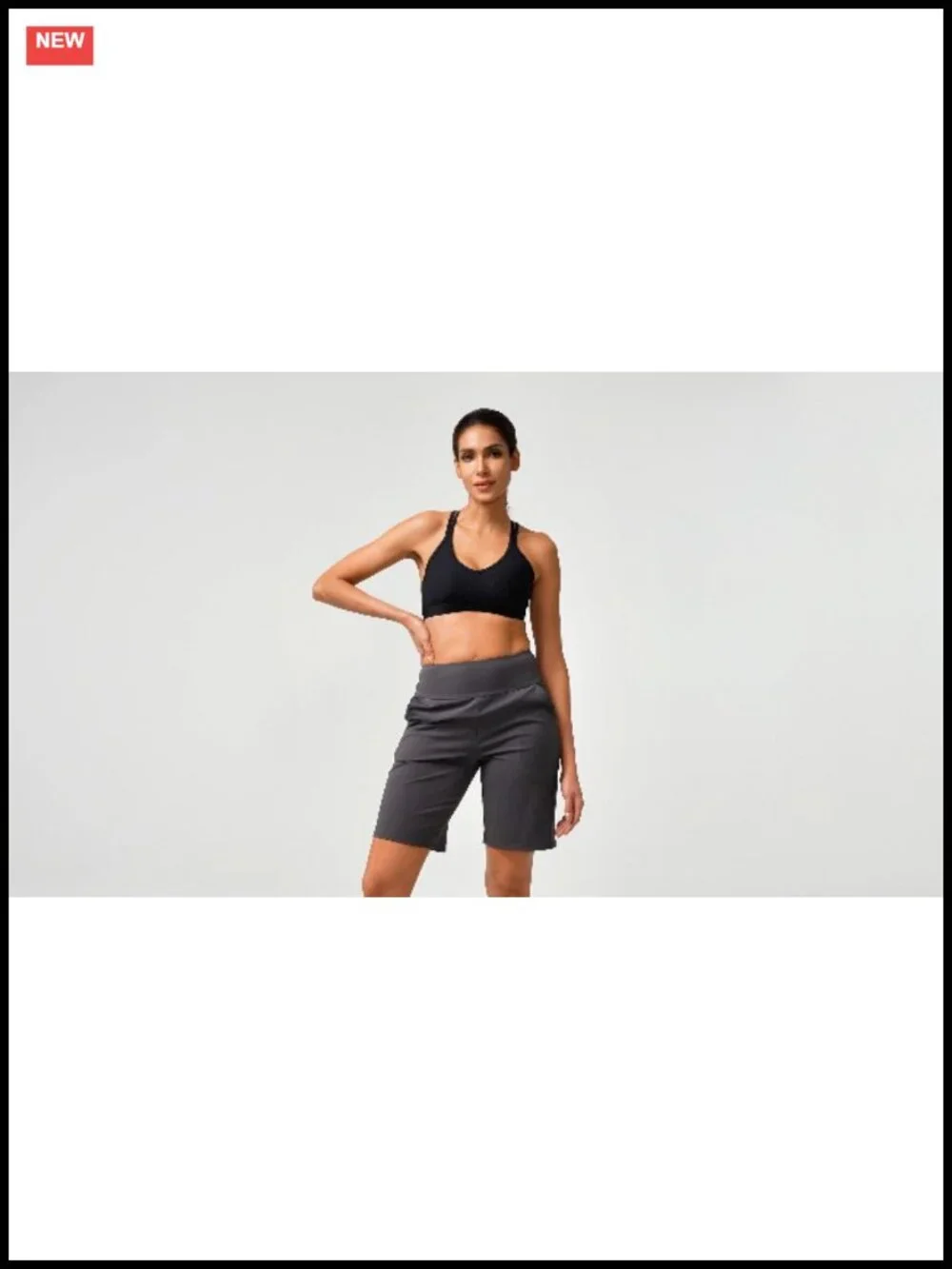High-Waisted Bermuda Shorts with Pockets Quick-Dry Athletic Running Yoga